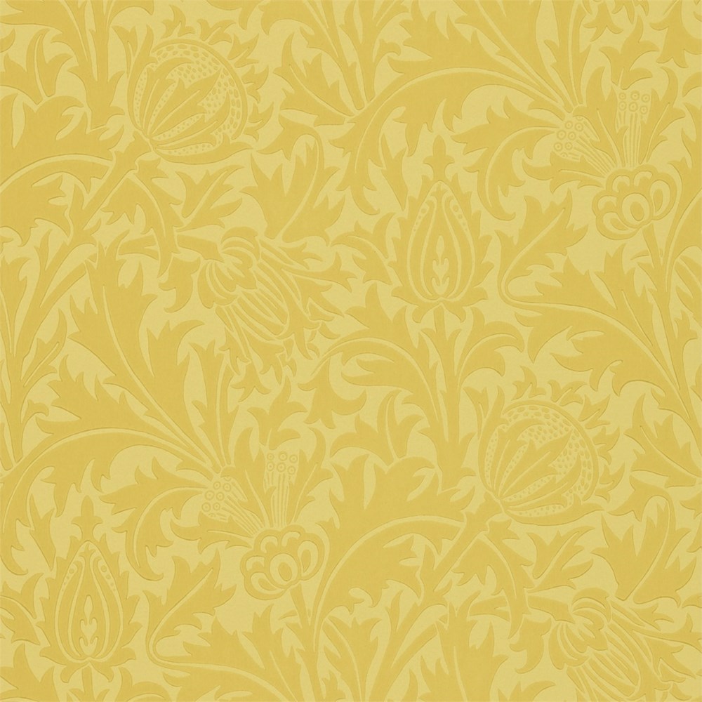 Thistle Wallpaper 210484 by Morris & Co in Gold